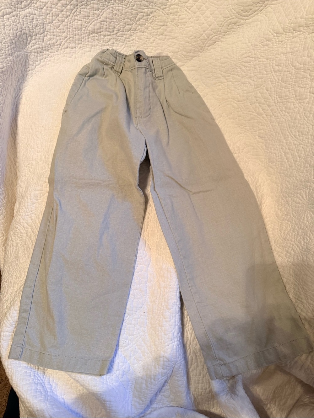 greendog Neutral Linen-Blend Pants - Light Gray